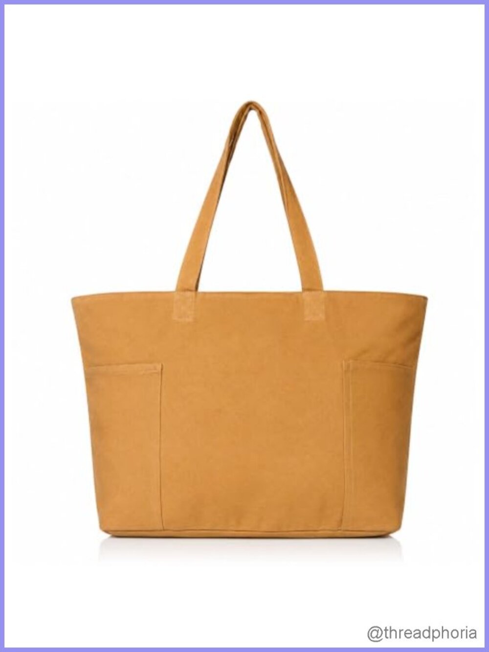 Large Canvas Tote Bag with Compartments Zipper Travel Beach
